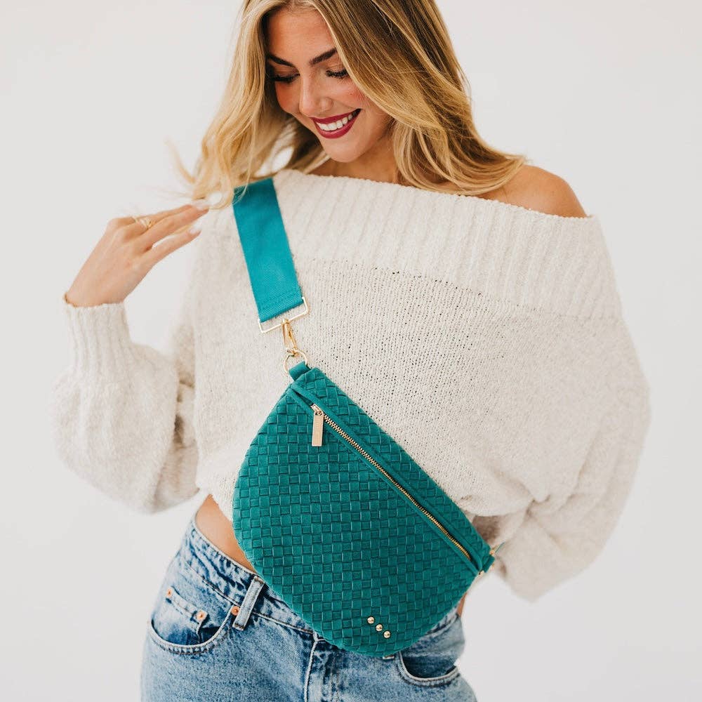Pretty Simple Westlyn woven faux suede bum bag