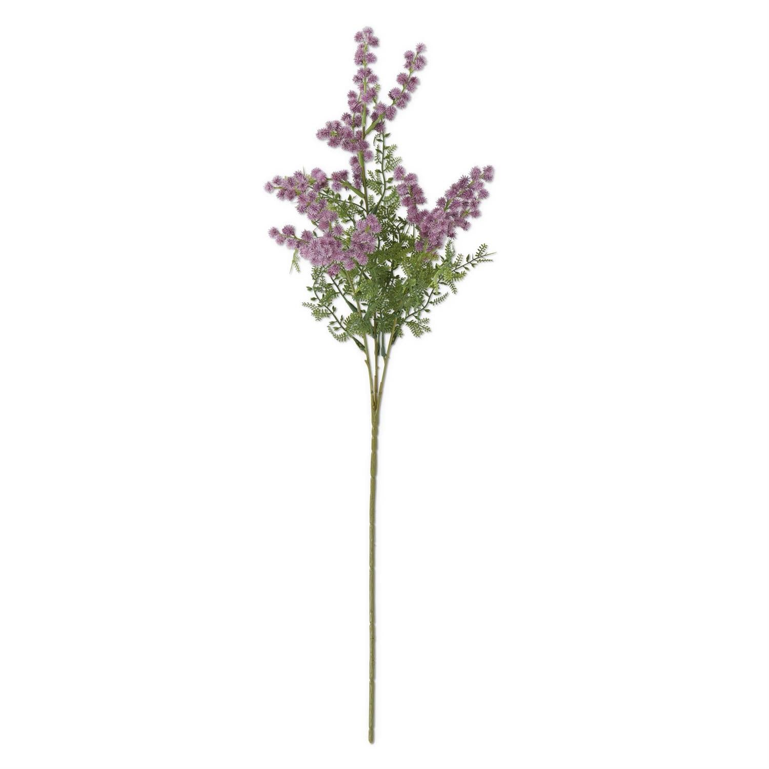 27 Inch Purple Mini Burs & Fern Stem