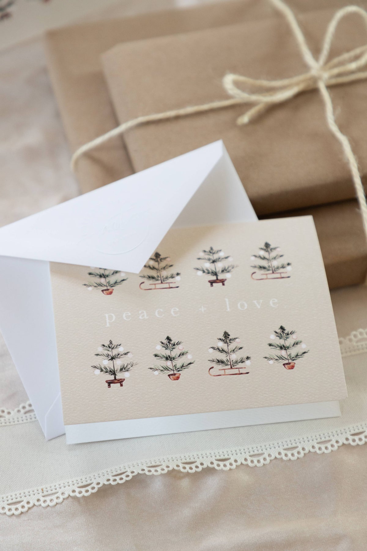 Peace + Love Holiday Art Card