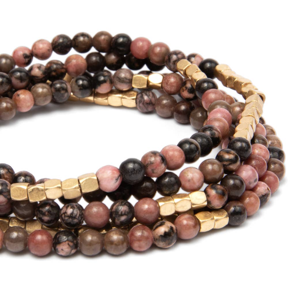 Scout Curated Wears rhodochrosite and gold stone wrap bracelet, stone of love