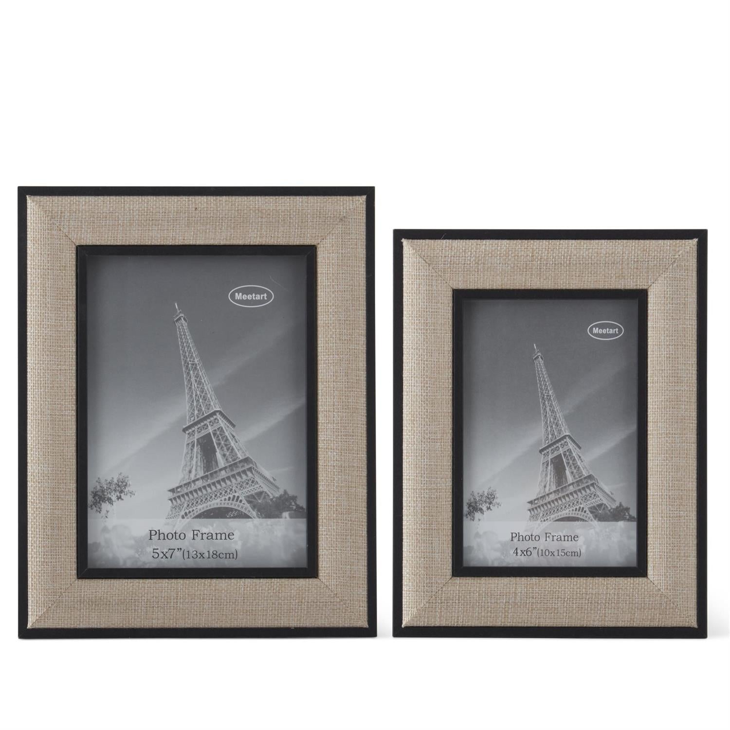 Black Wood & Linen Photo Frames, 2 sizes