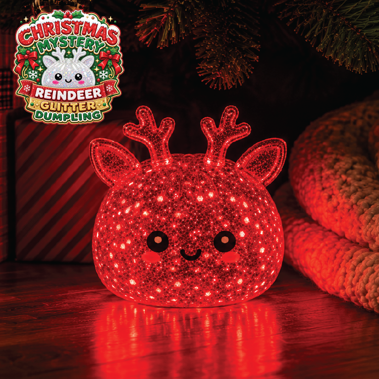 Novelty Brands Fun Doh Christmas Mystery Reindeer Dumpling squishy toy, holiday-themed blind box