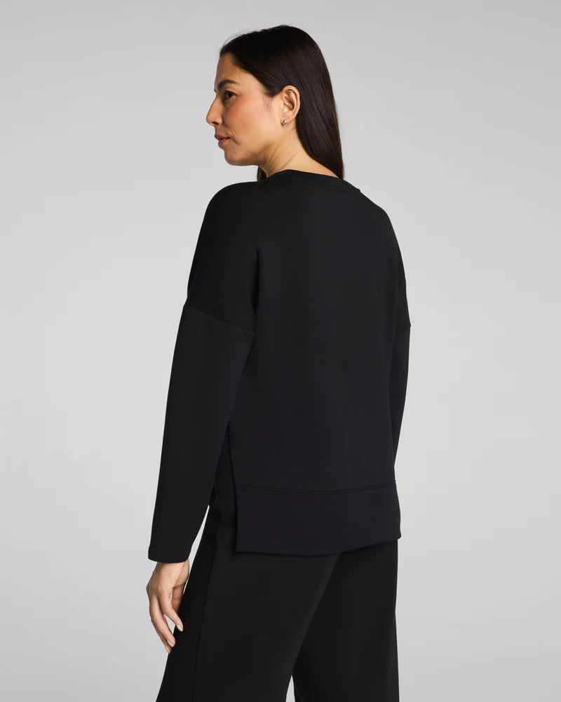 SPANX AirEssentials Crewneck Long Sleeve Top in Very Black - side