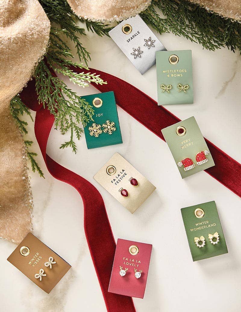 Holiday Stud Love Earrings - Very Merry