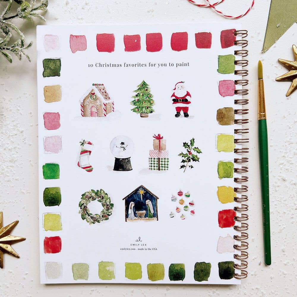 Christmas watercolor workbook