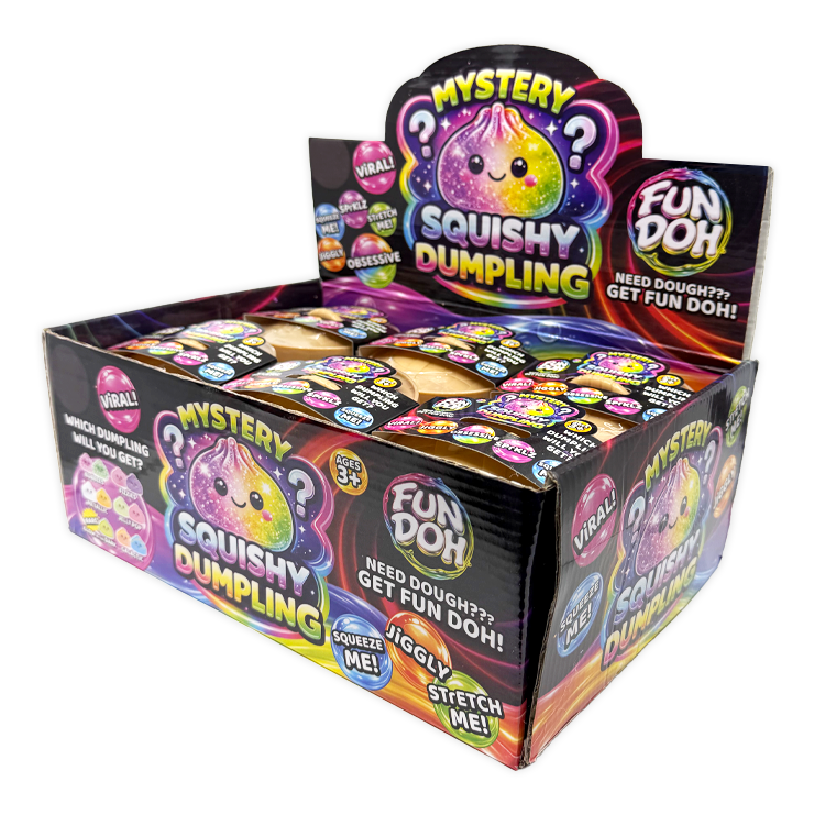 Novelty Brands Fun Doh Mystery Dumpling squishy toy, 12-piece display box