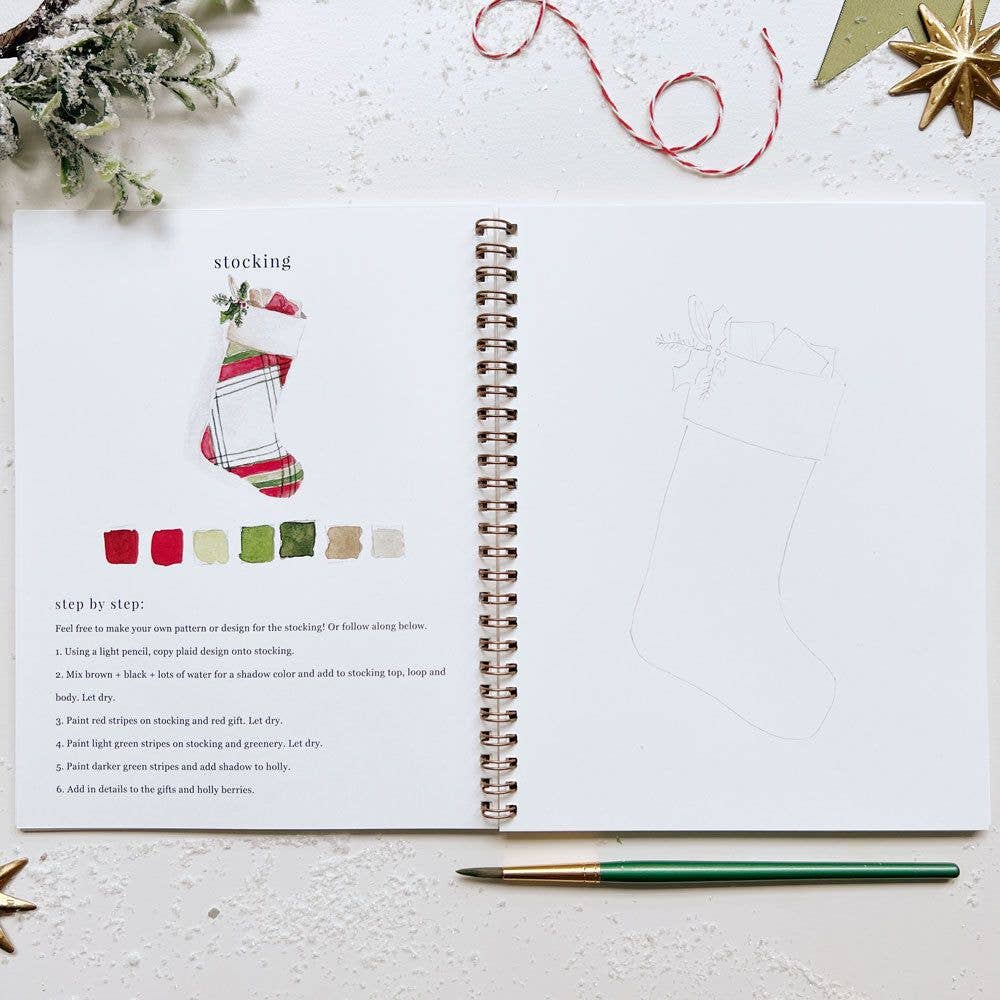 Christmas watercolor workbook
