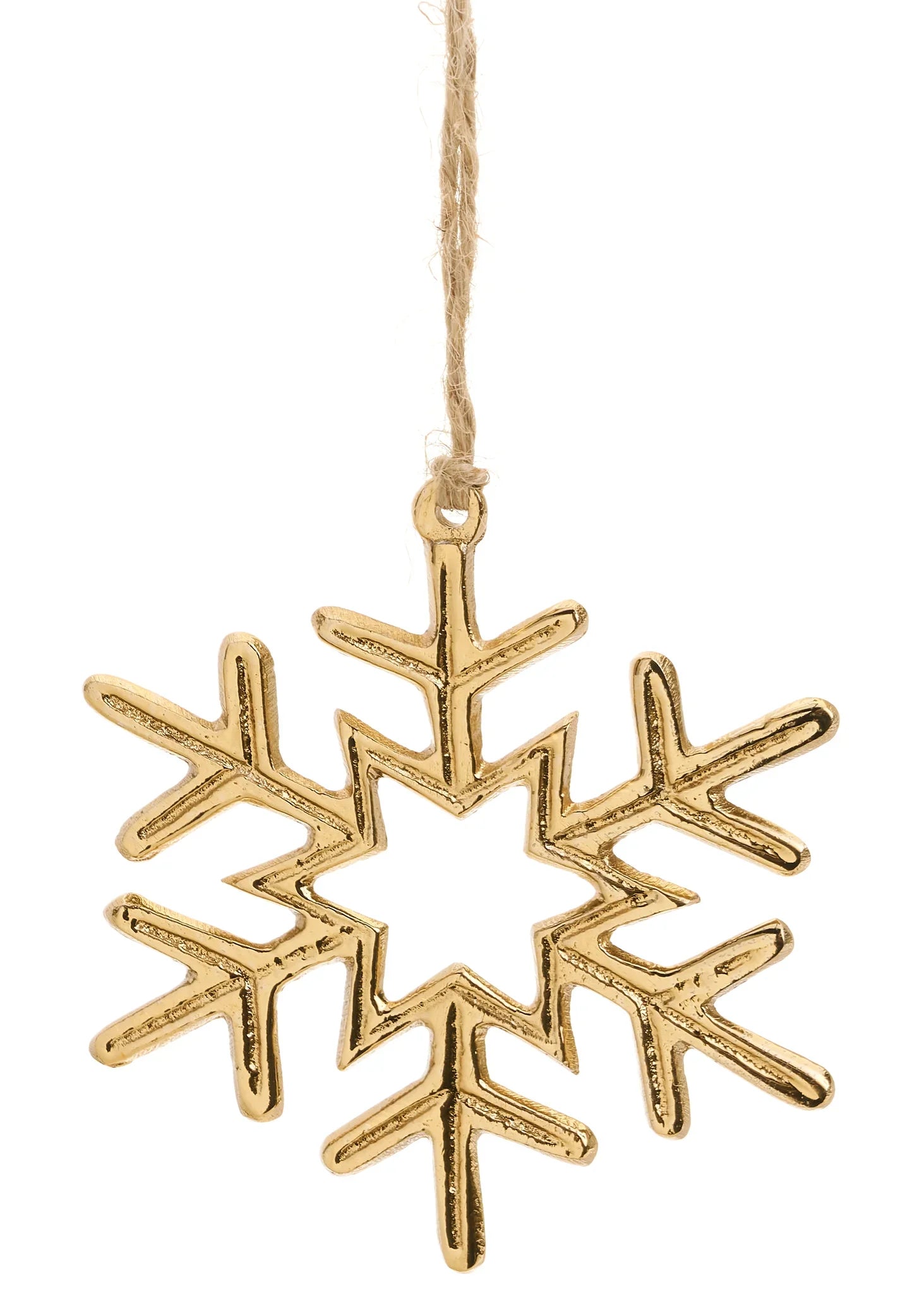 Gold Aluminum Snowflake Ornament 3" x 3"