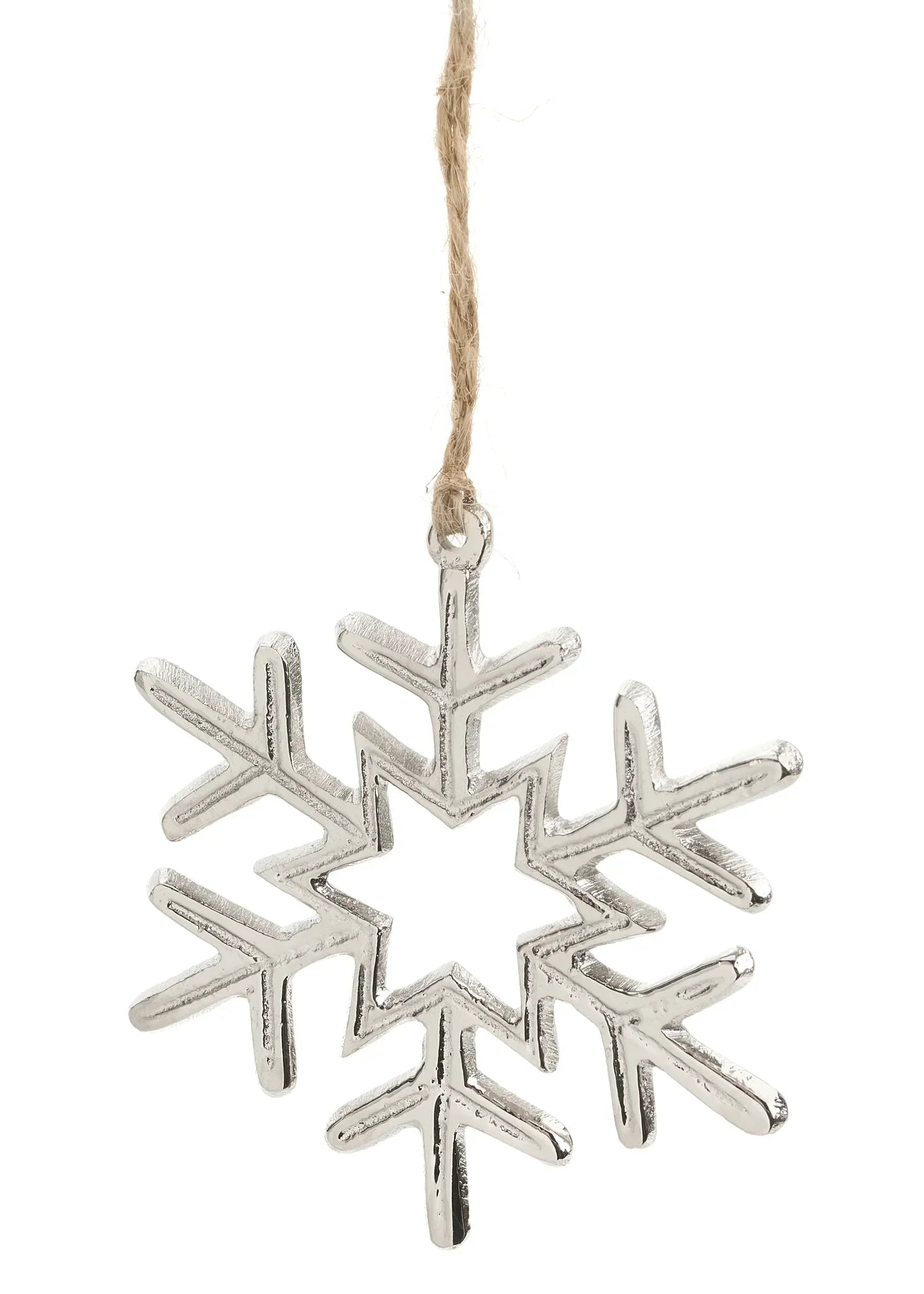 Aluminum Snowflake Ornament 3x3 - Nickel Finish