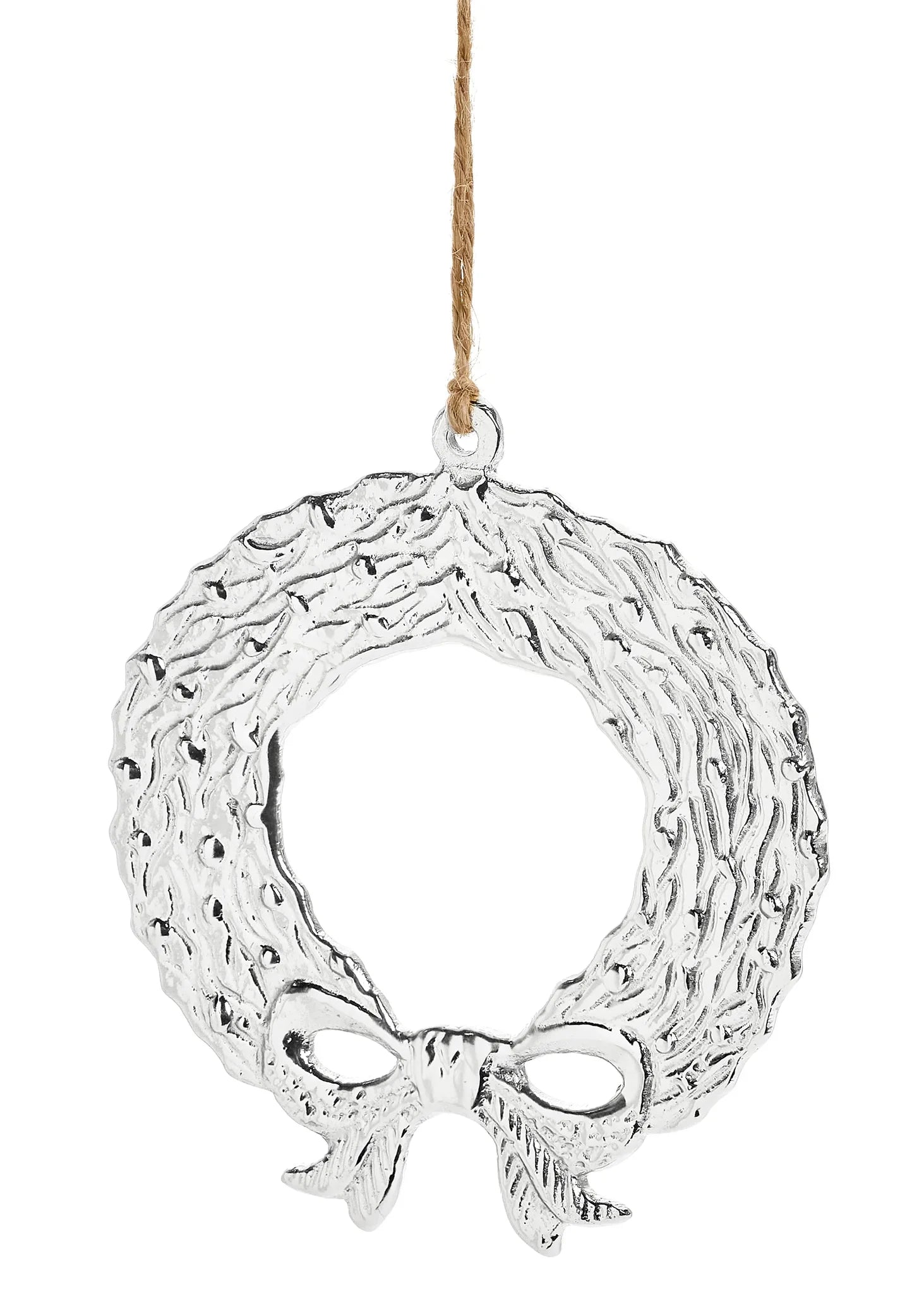 Aluminum Wreath Ornament - Nickel 3.5" x 4"