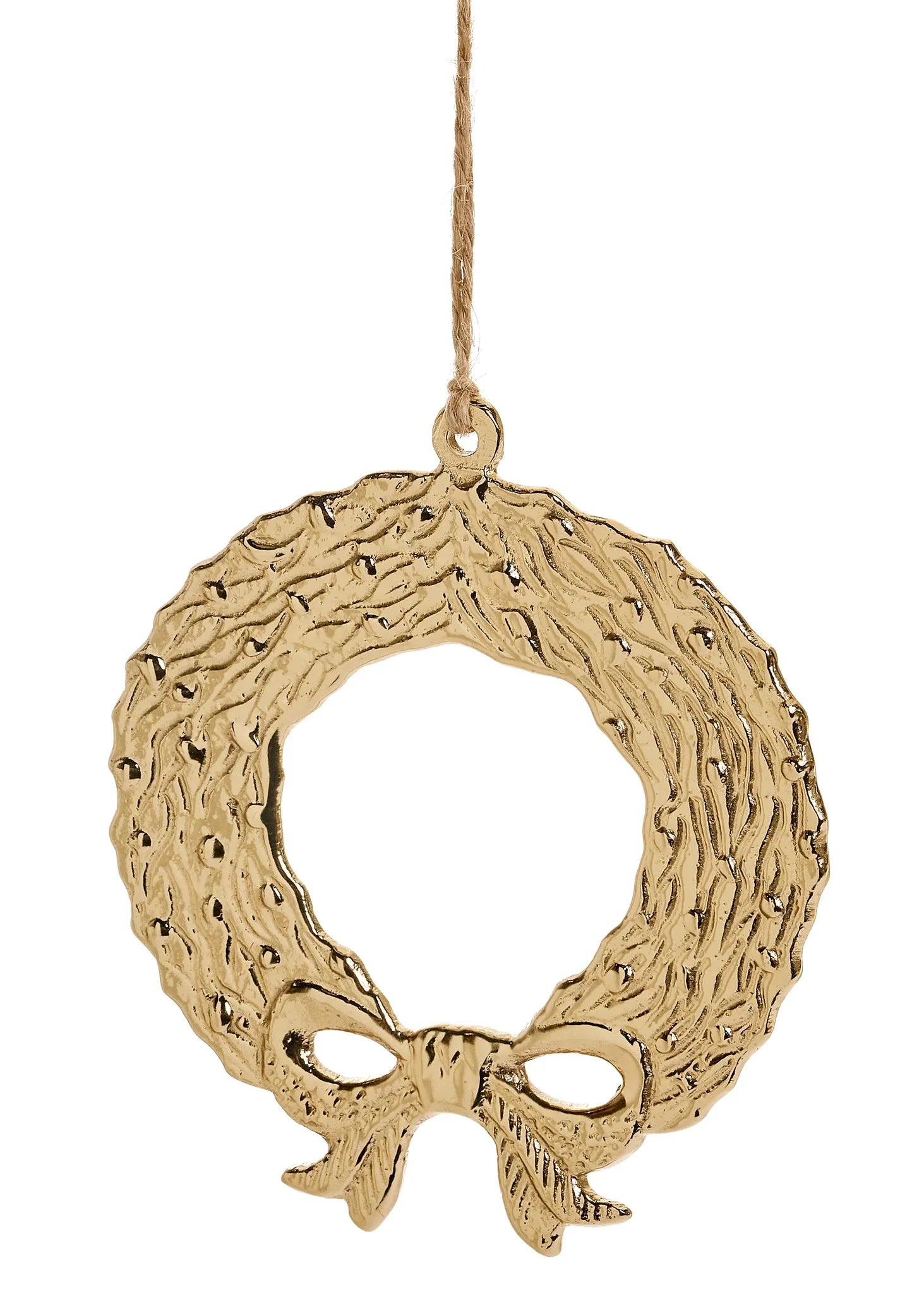 Aluminum Wreath Ornament - Gold 3.5" x 4"