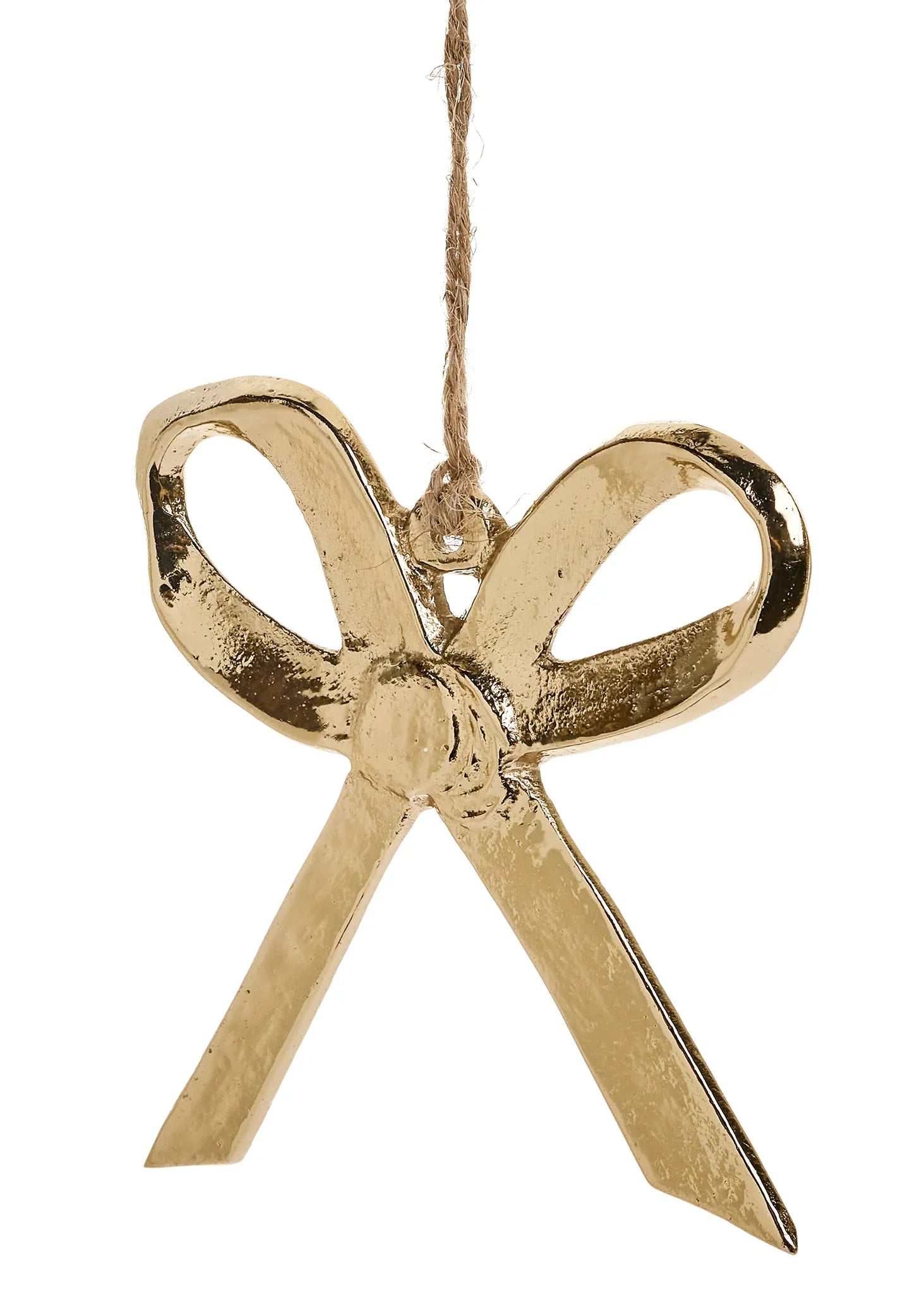 Aluminum Bow Ornament - Gold 3.5" x 4"