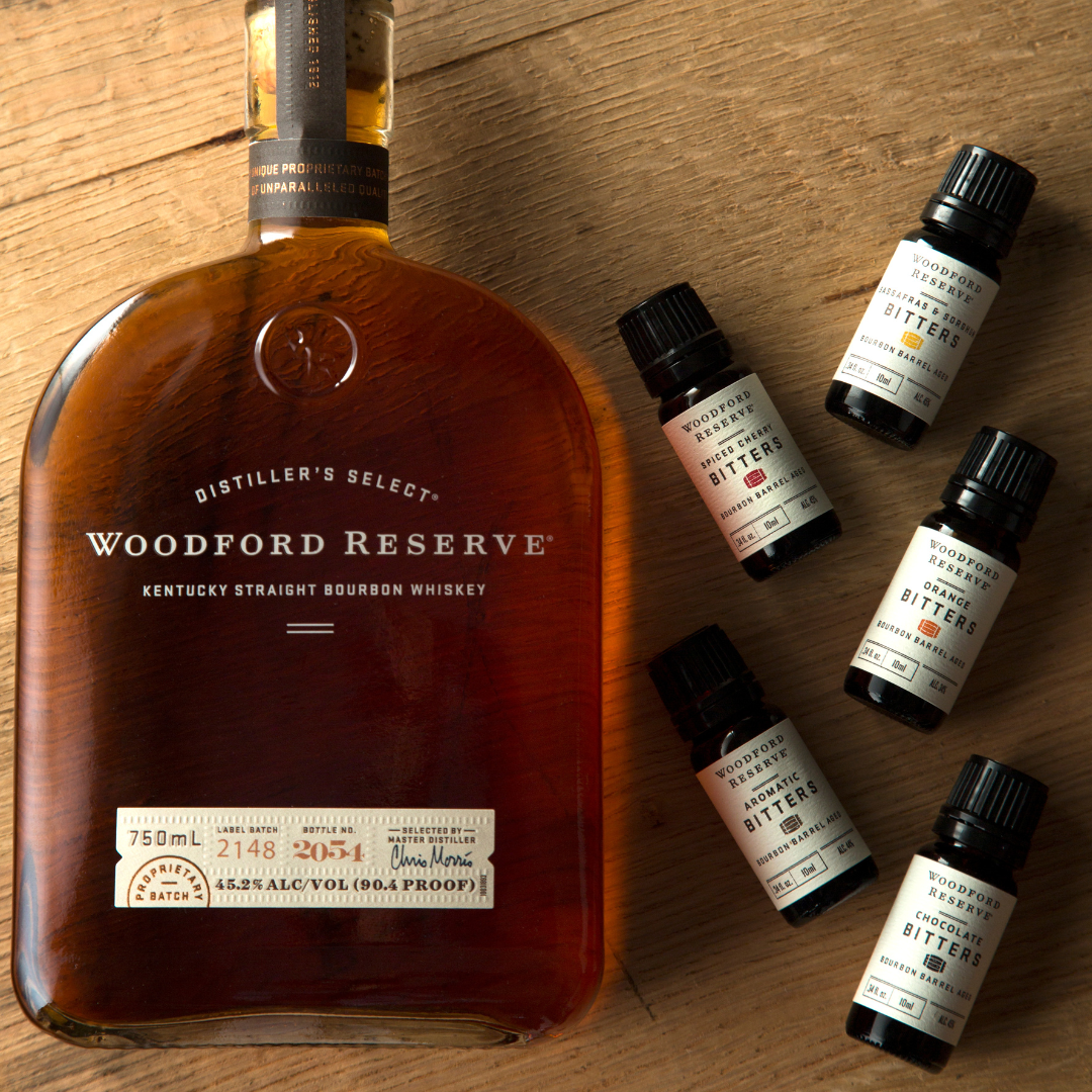 Woodford Reserve Bitters Dram Set gift box with five 10 ml bottles