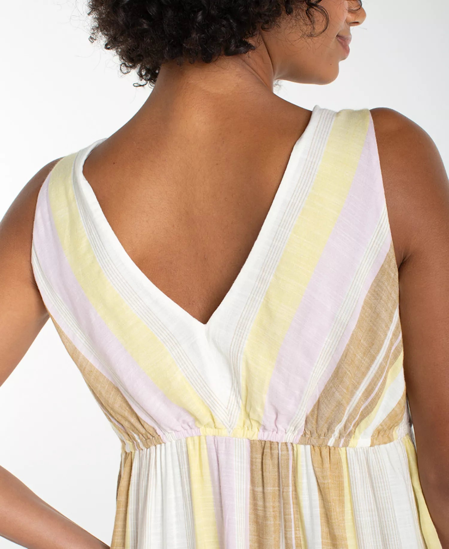 Sleeveless Vneck Handkerchief Hem Dress