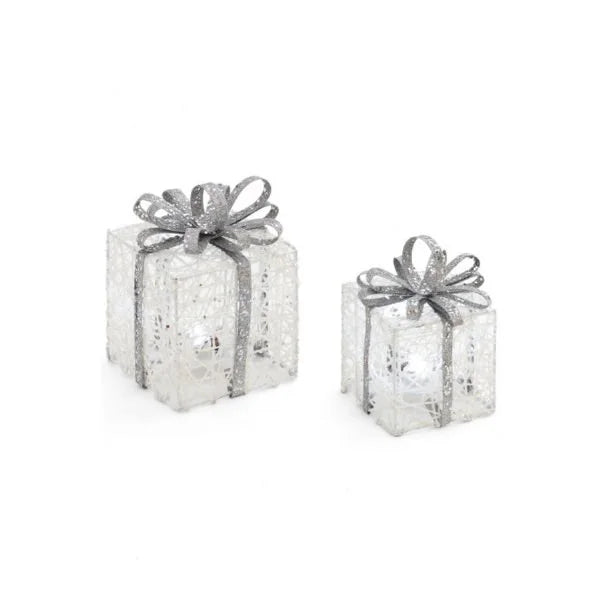 LED White Gift Box - Christmas Décor 5"