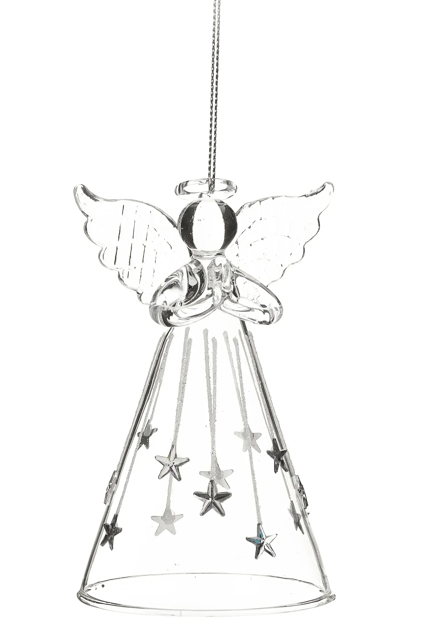 Glass Angel Ornament 5" - Clear Christmas Décor