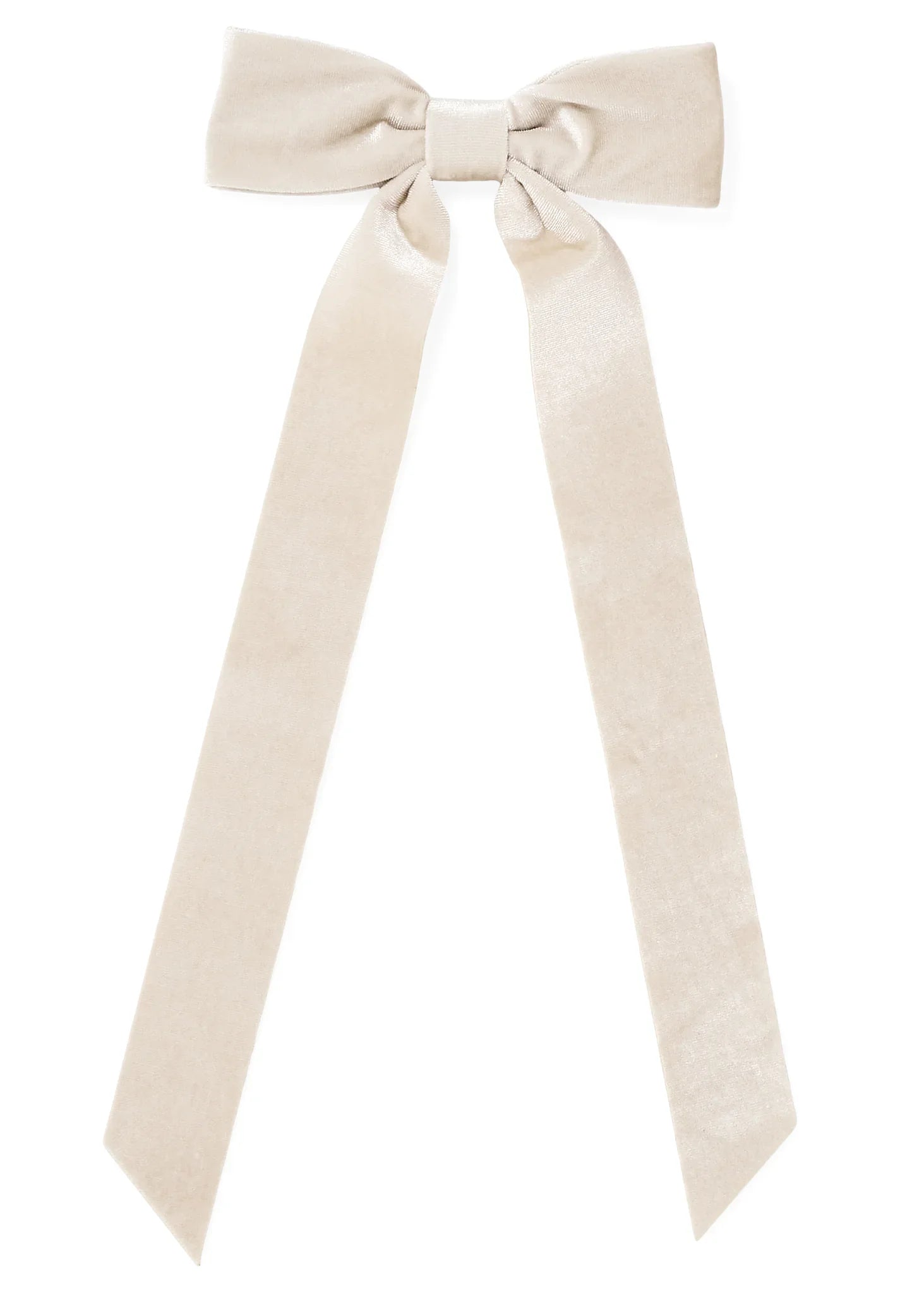 DECO BOW W/CLIP POLYVELVET BEIGE 6X15