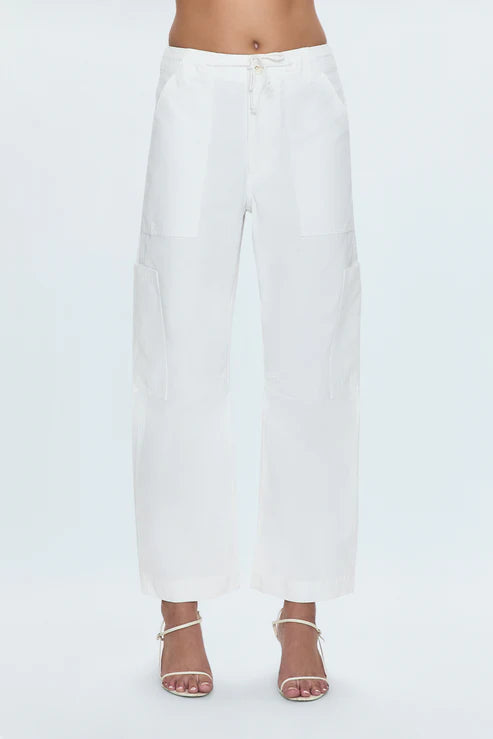 Sabrina Curved Utility Pants, White