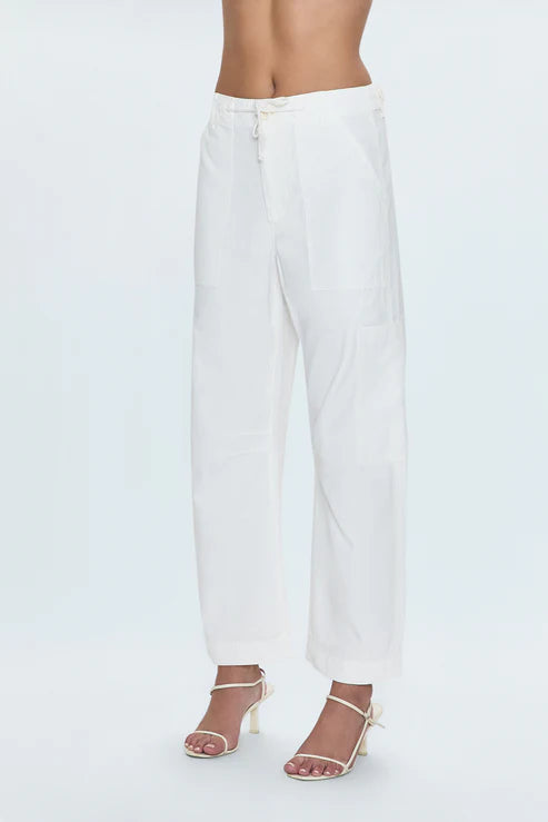 Sabrina Curved Utility Pants, White