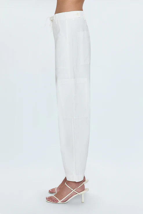 Sabrina Curved Utility Pants, White
