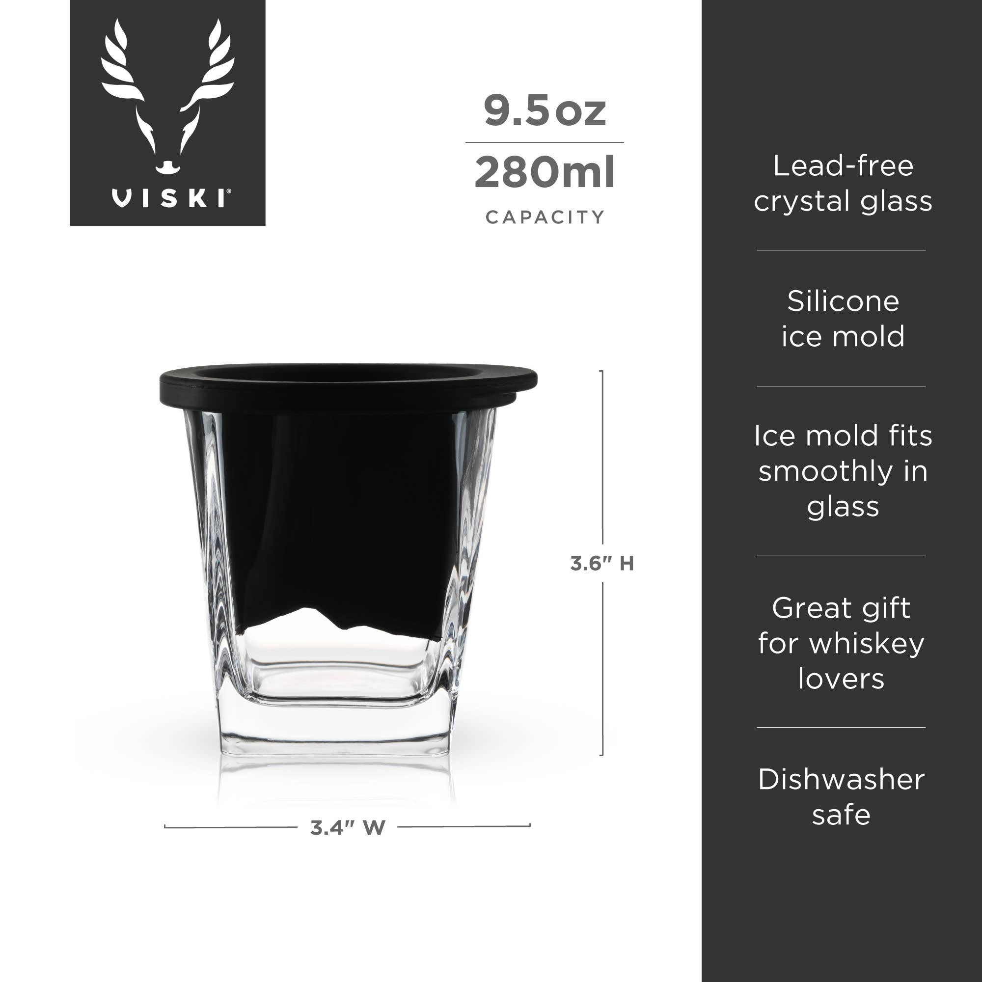 Glacier Rocks® Mountain Ice Mold and Crystal Whiskey Glass
