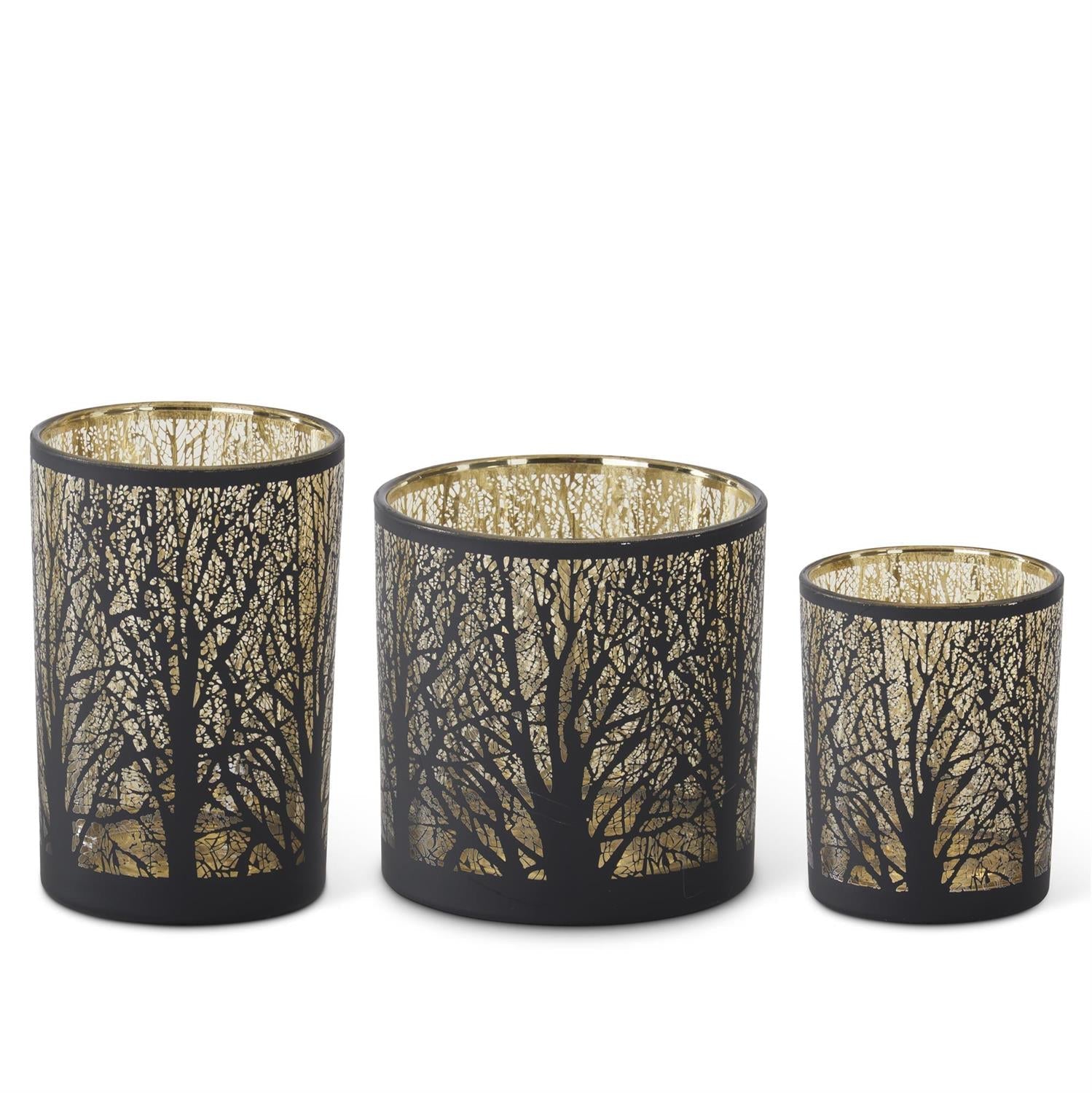 Black Tree w/Gold Interior Votive, 3 sizes