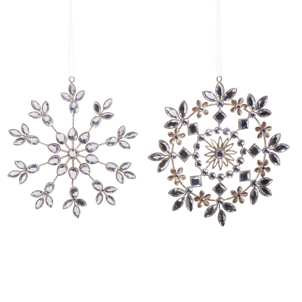 6.5" Clear Jeweled Snowflake Ornament