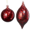 5" Red Swirl Blown Glass Ornament