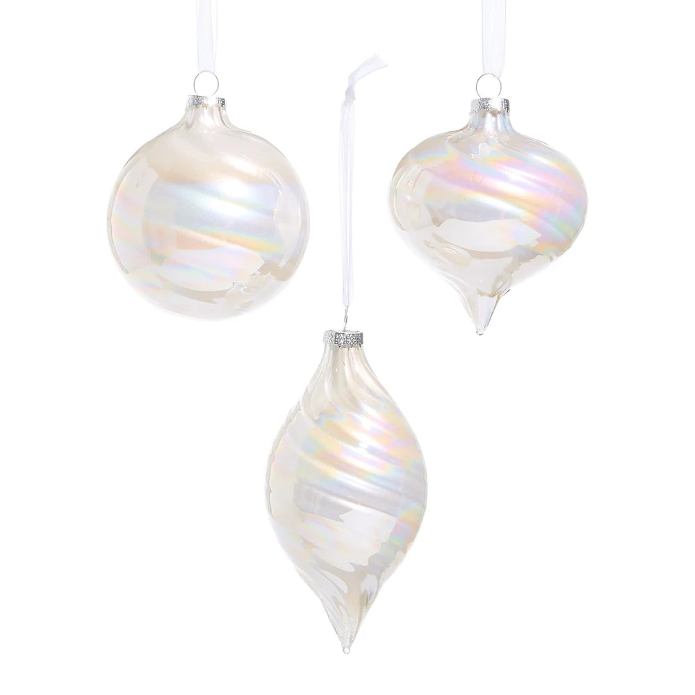 3" Pearlescent Swirl Ornaments