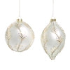 5" White and Gold Leaf Ornament