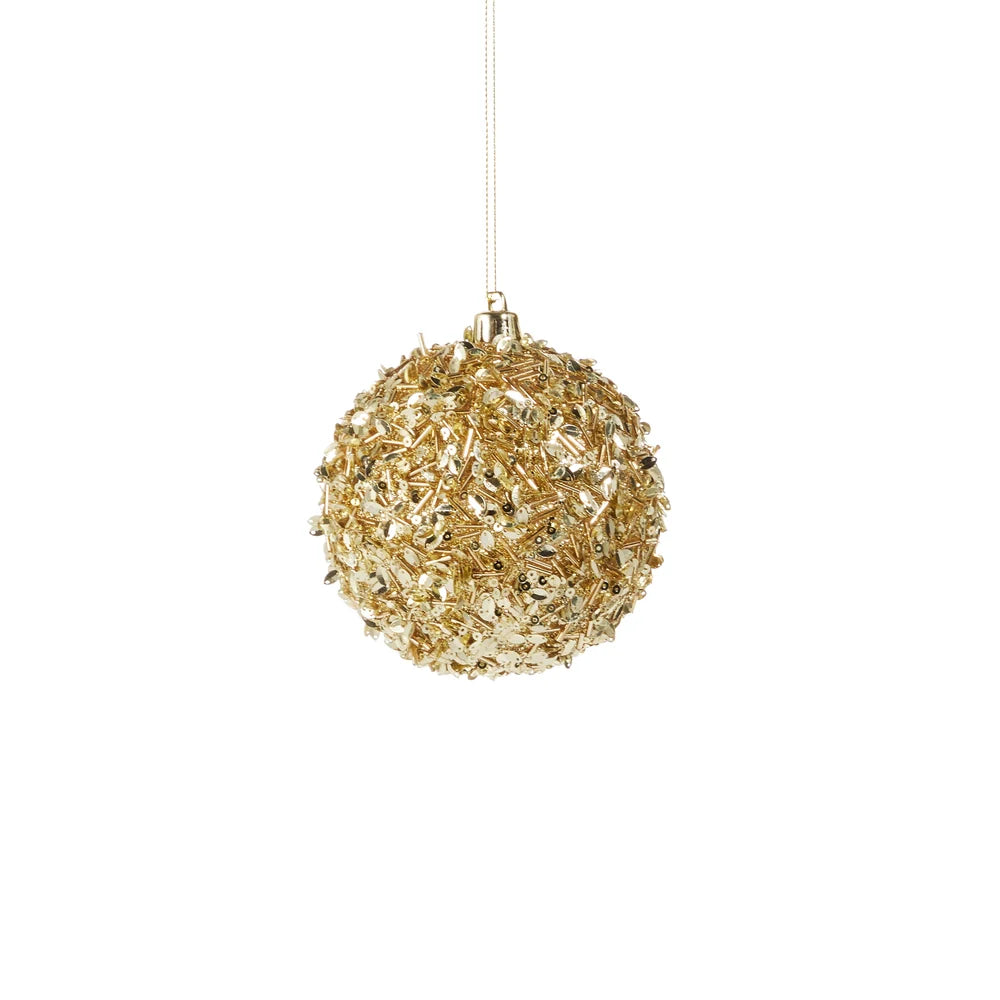 4" Gold Sequin Ball Ornament