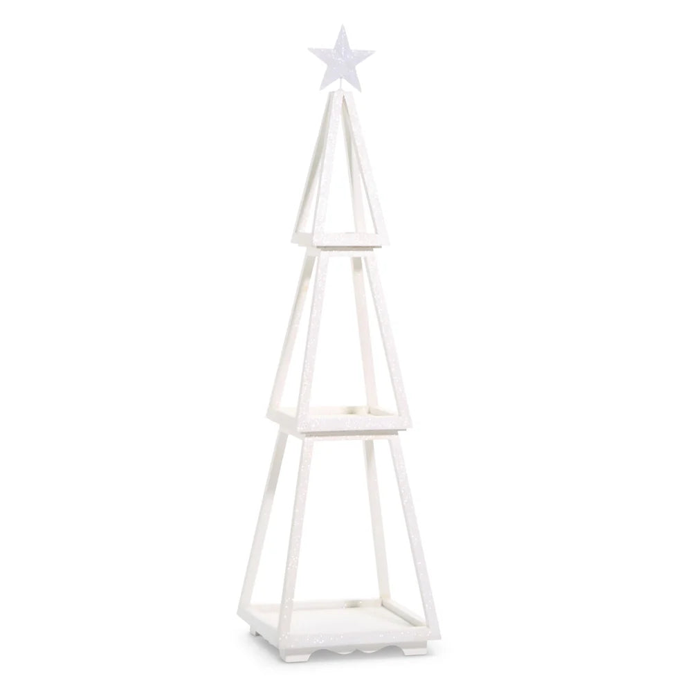 44" White Tiered Display Tree