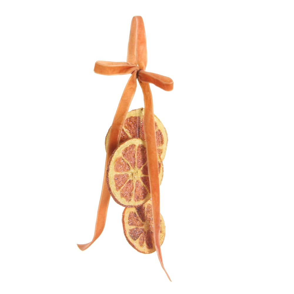 Raz Imports frosted iced orange slice Christmas ornament, 5.5 inches