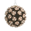 4" Pearl Clustered Black Ball Ornament