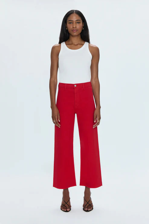 Penny Crop High Rise Wide Leg, Ruby