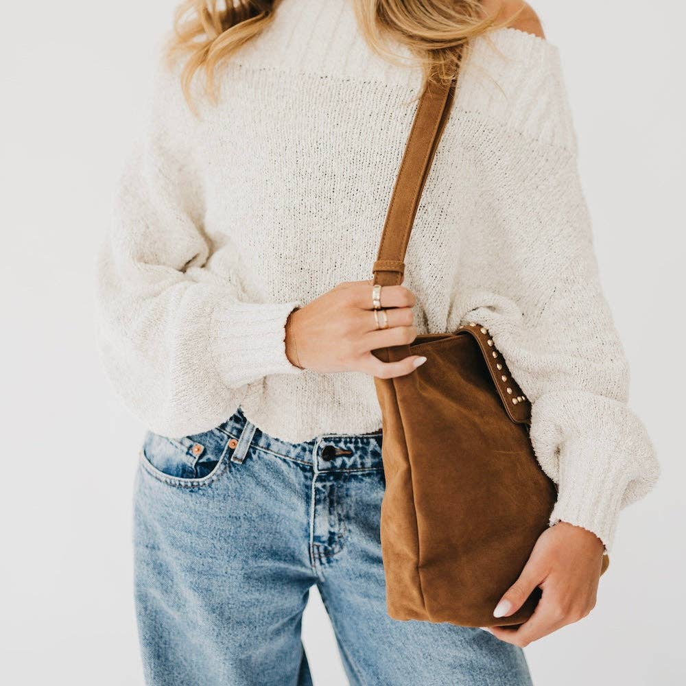 Pretty Simple Rosemary faux suede bucket bag