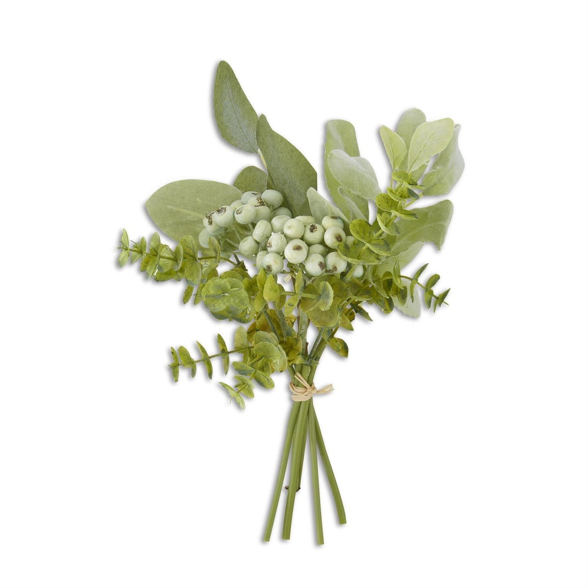 Faux mixed greenery and berry stem bundle, 13 inches, for home decor arrangements