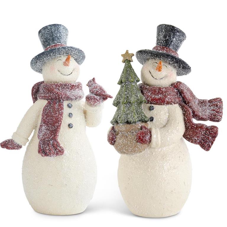 Glittered Resin Vintage Snowmen, 2 styles