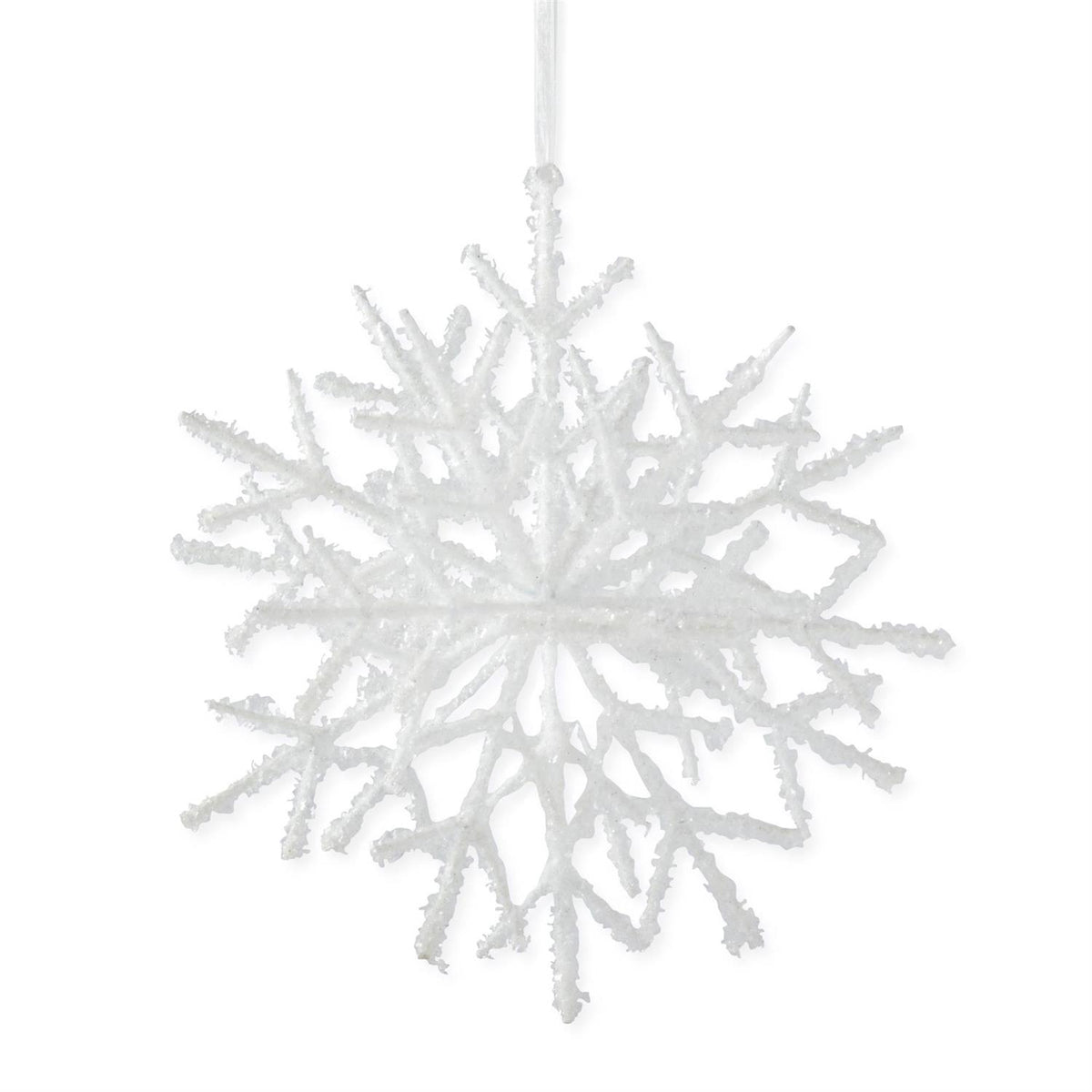 Flocked 3-Dimensional Snowflake Ornament, 10"