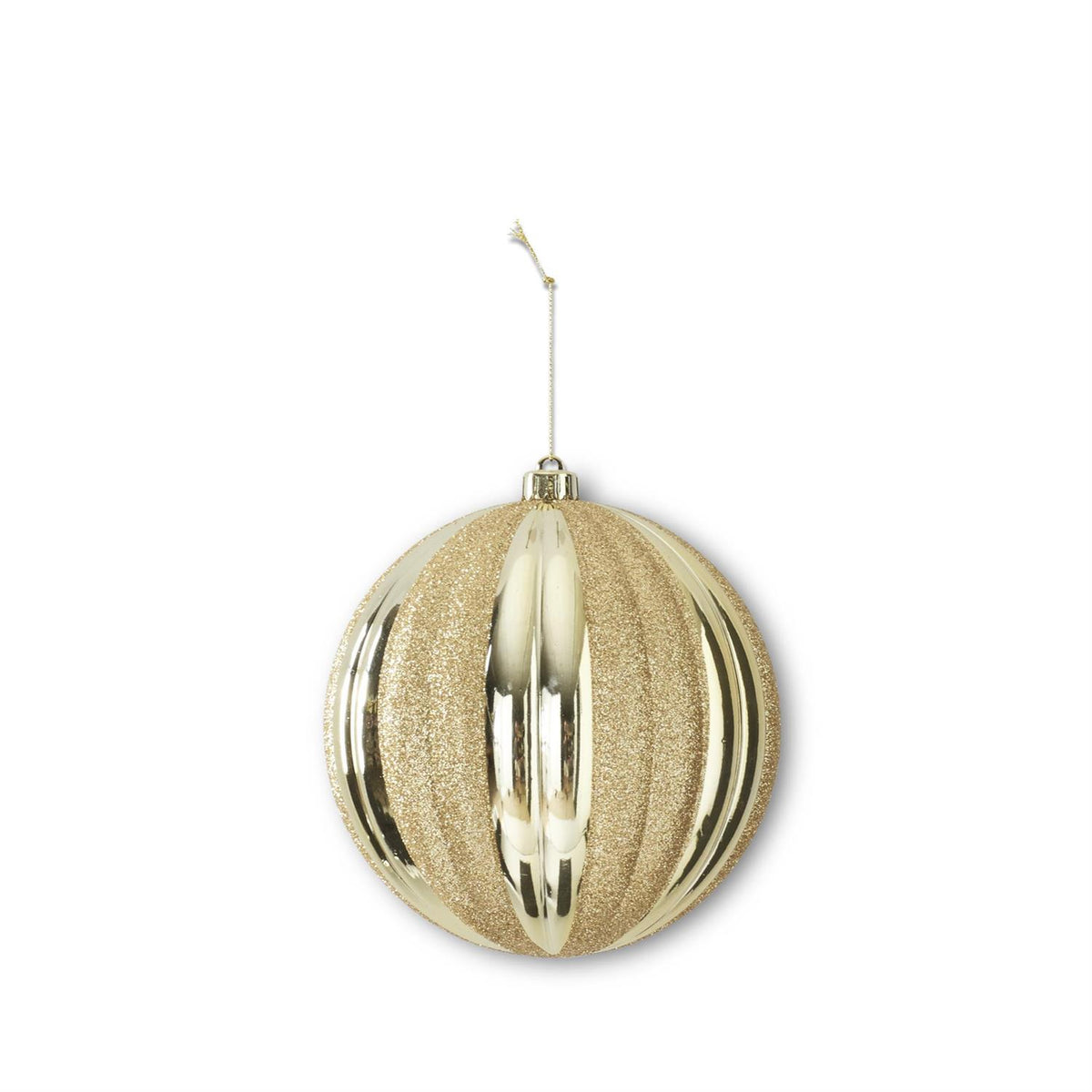 Gold Glitter Gold Mirrored Shatterproof Ornament, 6.25"