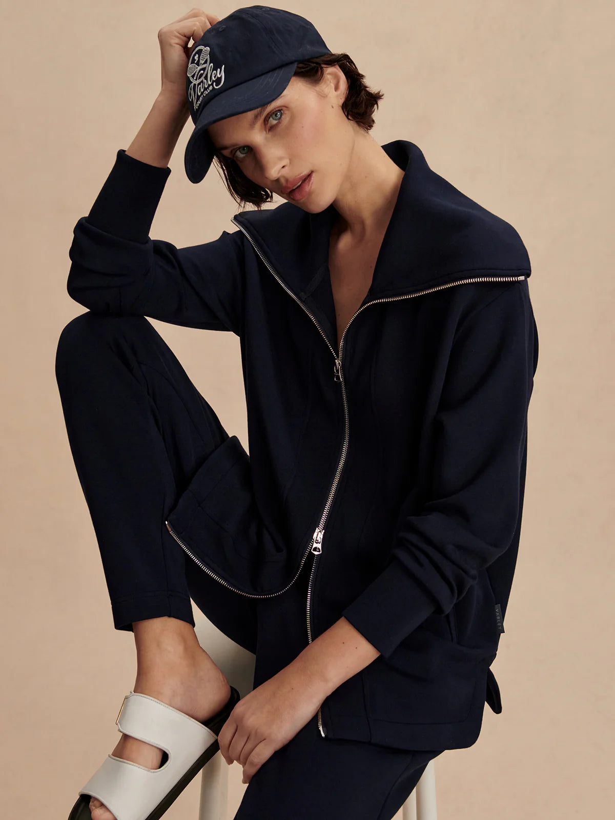 Raleigh Zip Through Sweat, Navy