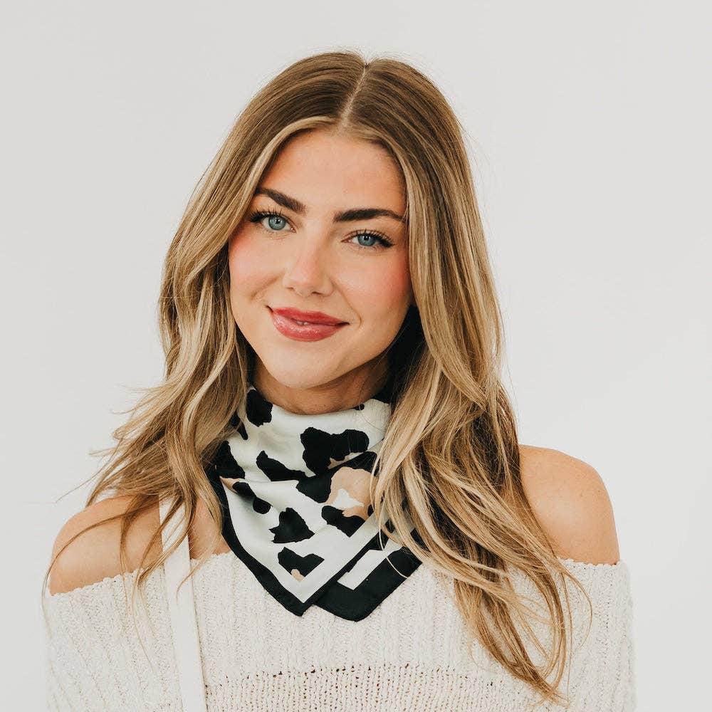 Sylvie Leopard Square Scarf, 2 prints
