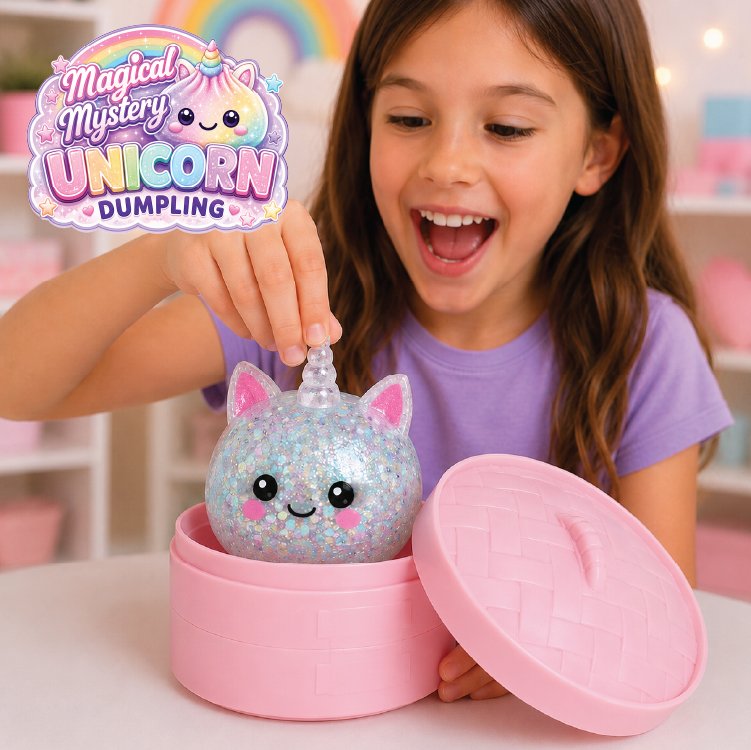 Novelty Brands Fun Doh Unicorn Mystery Dumpling squishy toy, pastel unicorn design