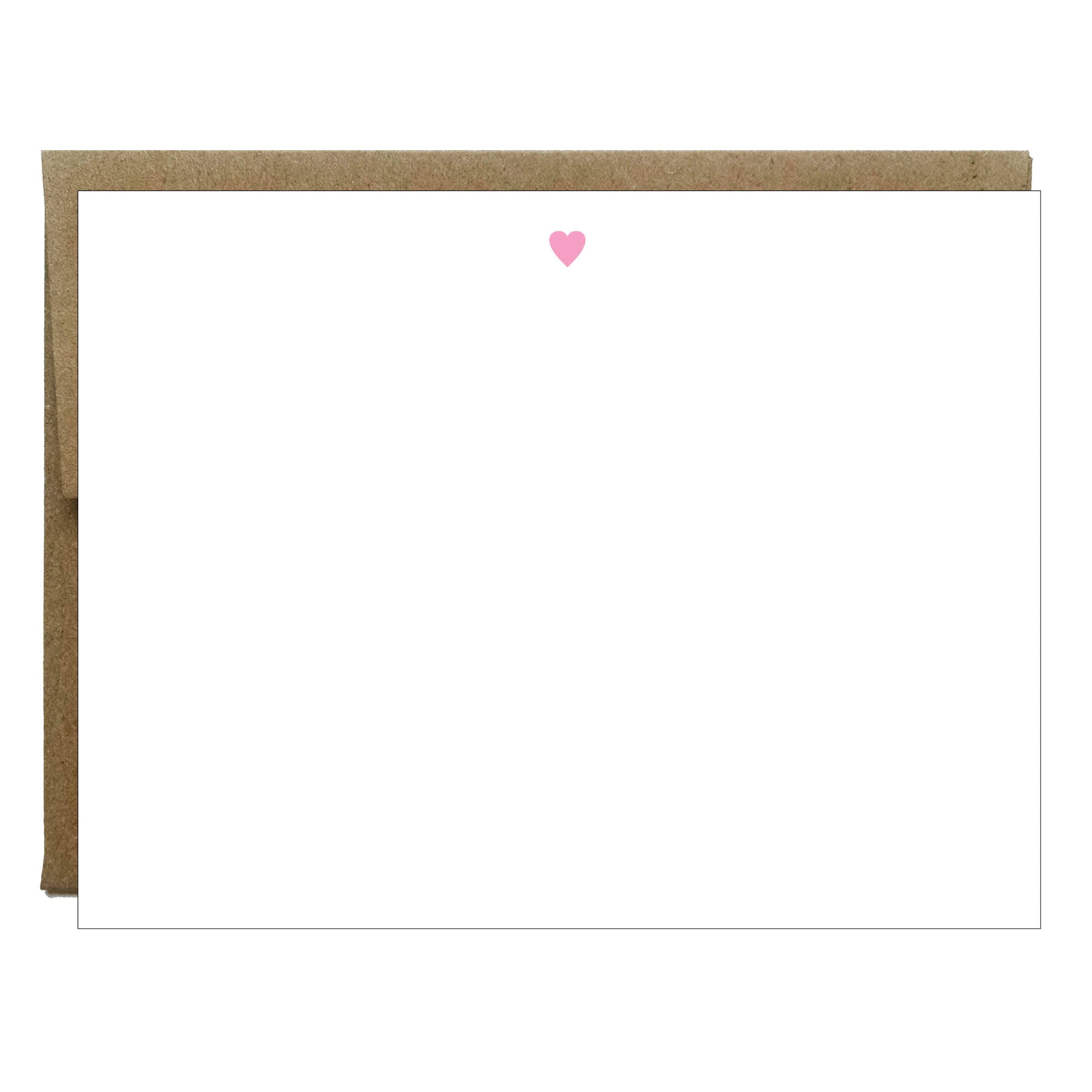 Idea Chic - Mini Heart Letterpress Stationery - 5 Pack: 4.25" x 5.5"