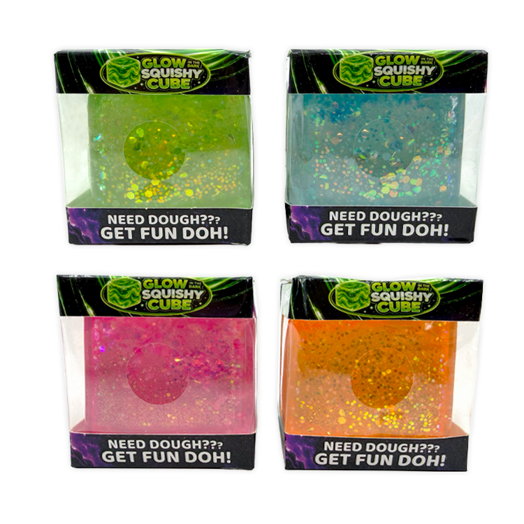 Fun Doh Glow-in-the-Dark Squishy Sparkle Cube