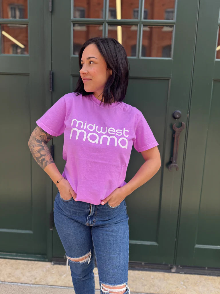 Midwest Mama Tee, Neon Violet