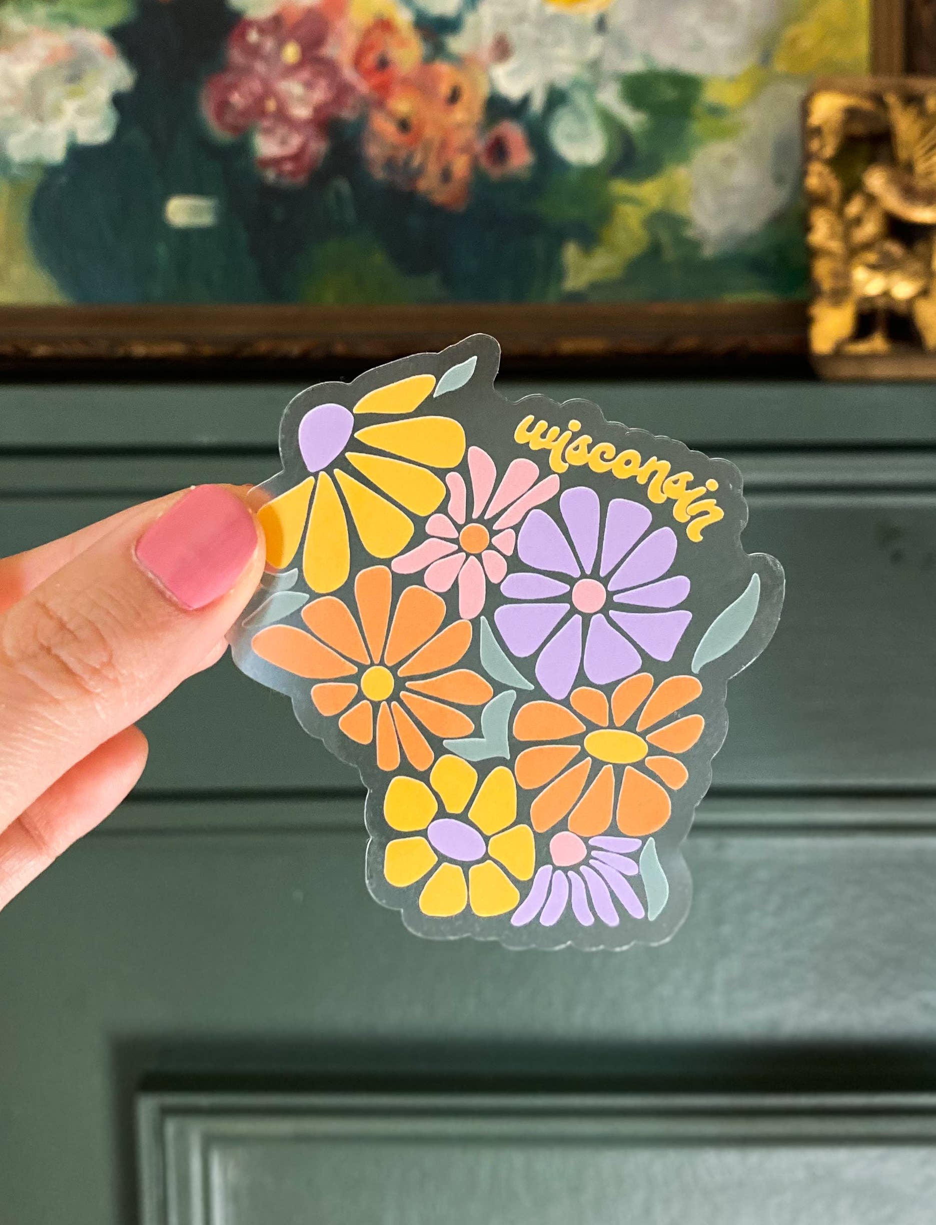Mod Floral Clear WI Sticker