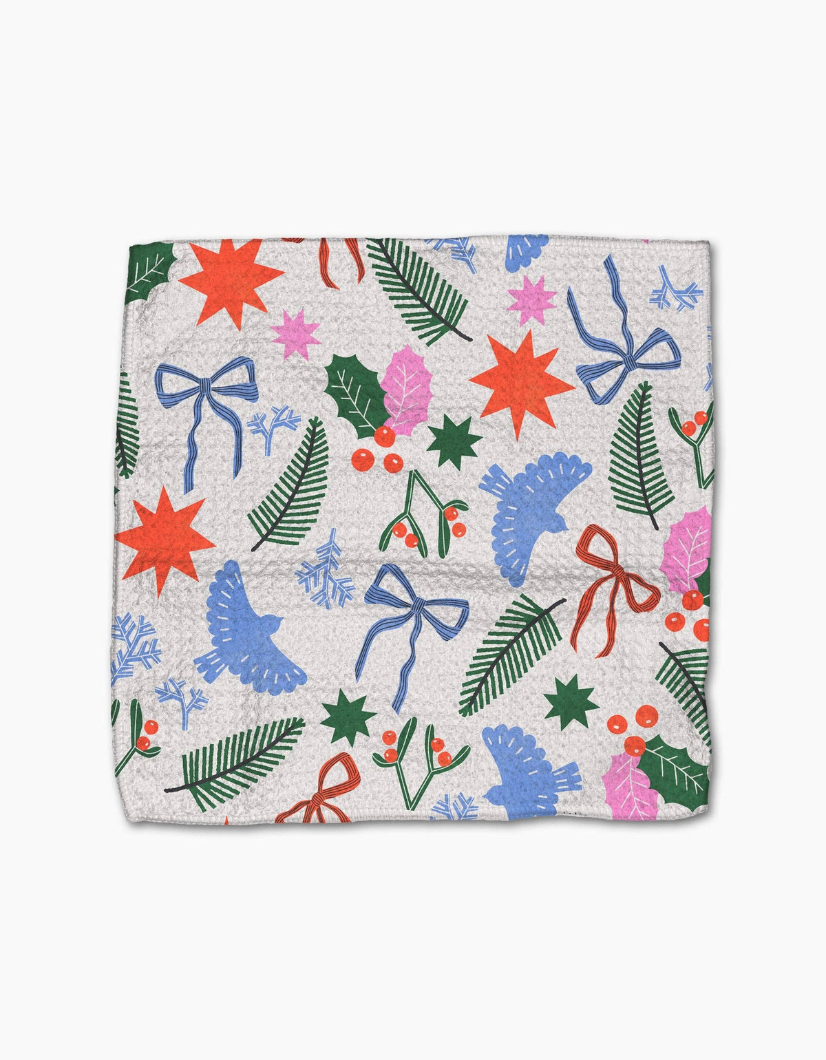 Geometry Festive Cheer print dishcloth set