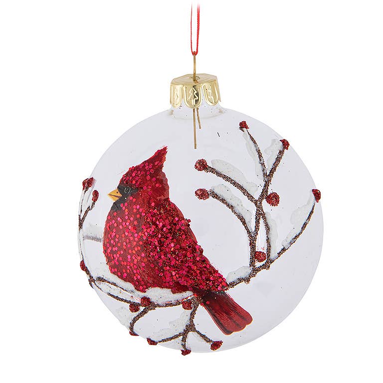 Red Cardinal Ball Ornament-3"D