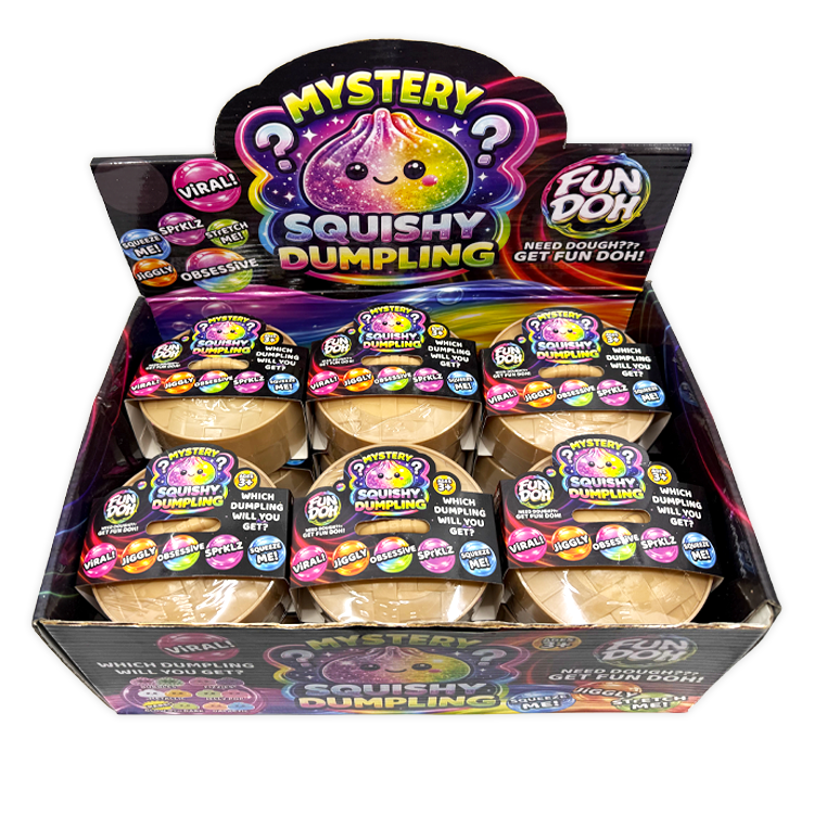 Novelty Brands Fun Doh Mystery Dumpling squishy toy, 12-piece display box